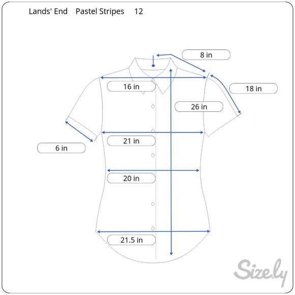 Lands' End Button Front Blouse Pastel Stripes 3/4 Sleeves Sz 12 - Picture 5 of 5